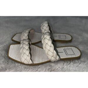 DOLCE VITA Womens' Cream Braided Sandals Slides Size 8.5